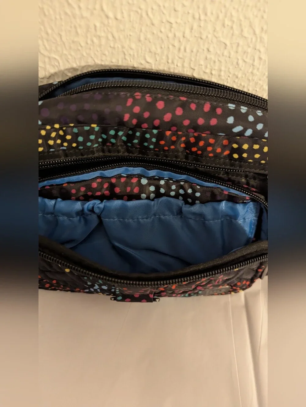 Lug Carousel Black Colorful Dots  Convertible Crossbody Belt Hip Bag Purse